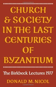 Church and society in the last centuries of Byzantuim