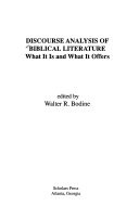 Discourse analysis of biblical literature : what it is and what it offers