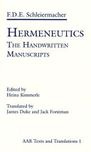Hermeneutics : the handwritten manuscripts