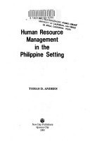 Human resource management in the Philippine setting