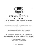 Martha's discipleship a feminist interpretation based upon Elisabeth Schussler Fiorenza's hermeneutical model