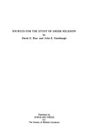 Sources for the study of Greek religion
