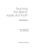 Teaching the Bible to adults and youth
