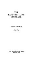 The early history of Israel