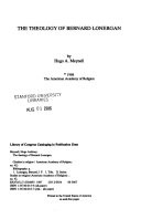 The Theology of Bernard Lonergan