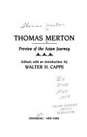 Thomas Merton : preview of the Asian journey