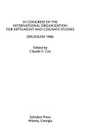 VI Congress of the International Organization for Septuagint and Cognate Studies, Jerusalem, 1986