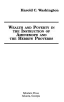 Wealth and poverty in the Instruction of Amenemope and the Hebrew Proverbs